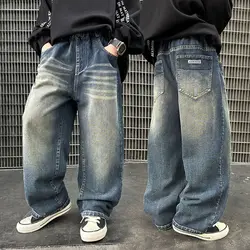Kids Boys Denim Clothes Pants Children Wears Clothing Bottoms Baby Boy Loose Jeans Trousers 4 5 6 7 8 9 10 11 12 13 14 Years