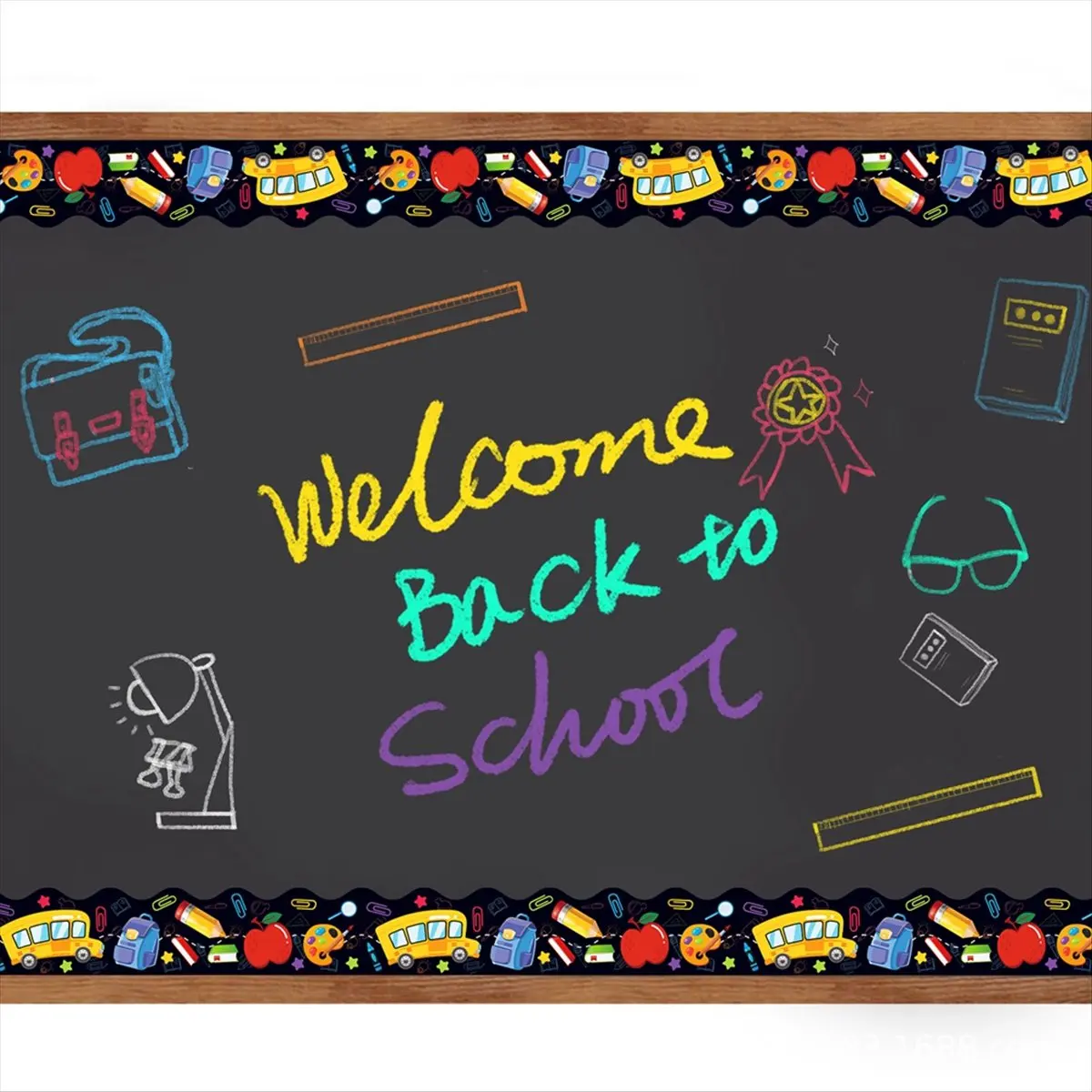 DIGITALBUY Back to School Bulletin Board Border Self Adhesive Scalloped Trim Border Sticker 67.9ft for School Classroom