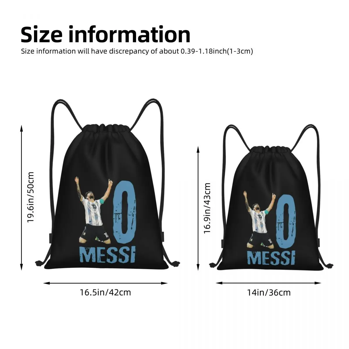 Argentina Lioneler And Messi (24) Backpack Geek Drawstring Backpack Drawstring Bags Gym Bag premium Cozy