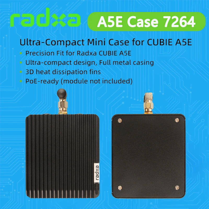 

Radxa Metal Case for A5E, CUBIE A5E Metal Enclosure 7264 POE Ready Compact Durable