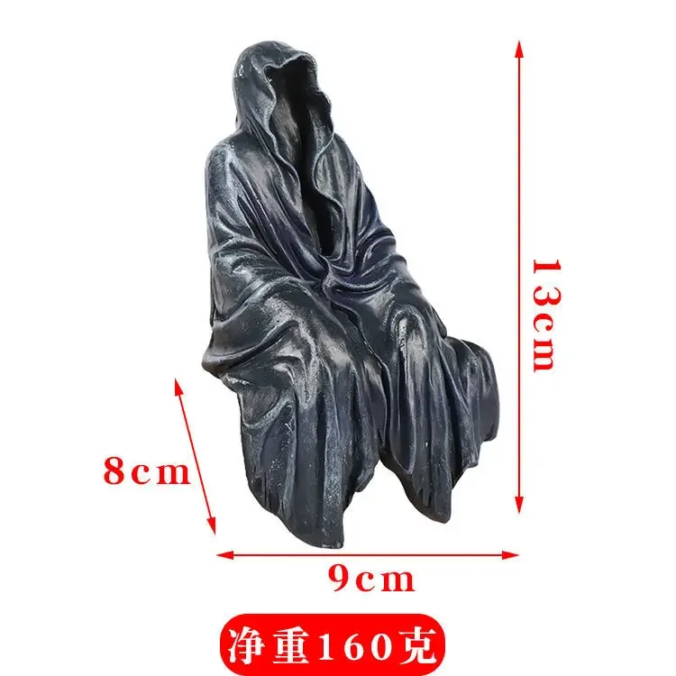 Gothic Dark Wind Cthulhu Demon Black robed Friar Statue Satan Sitting Statue Resin Decoration Statue