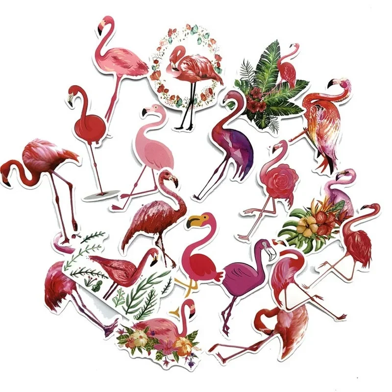 1Sets = 19PCS Rosa Flamingo Aufkleber Wasser Tasse Computer Wasserdicht Aufkleber