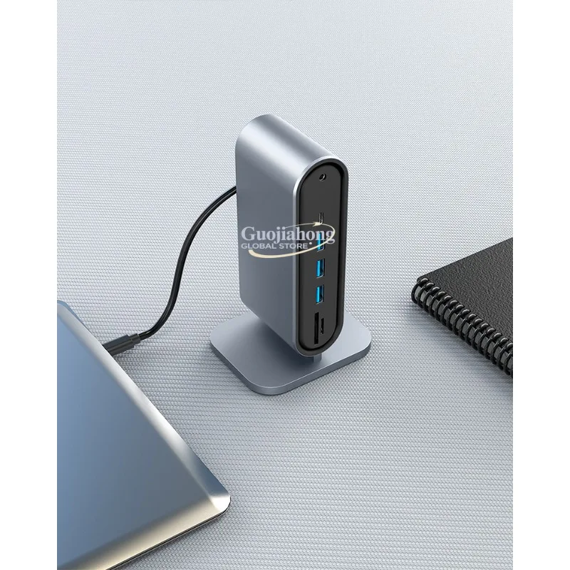 

12-Port vertical USB docking station 4K high definition screen projection laptop workstation multi-function docking station