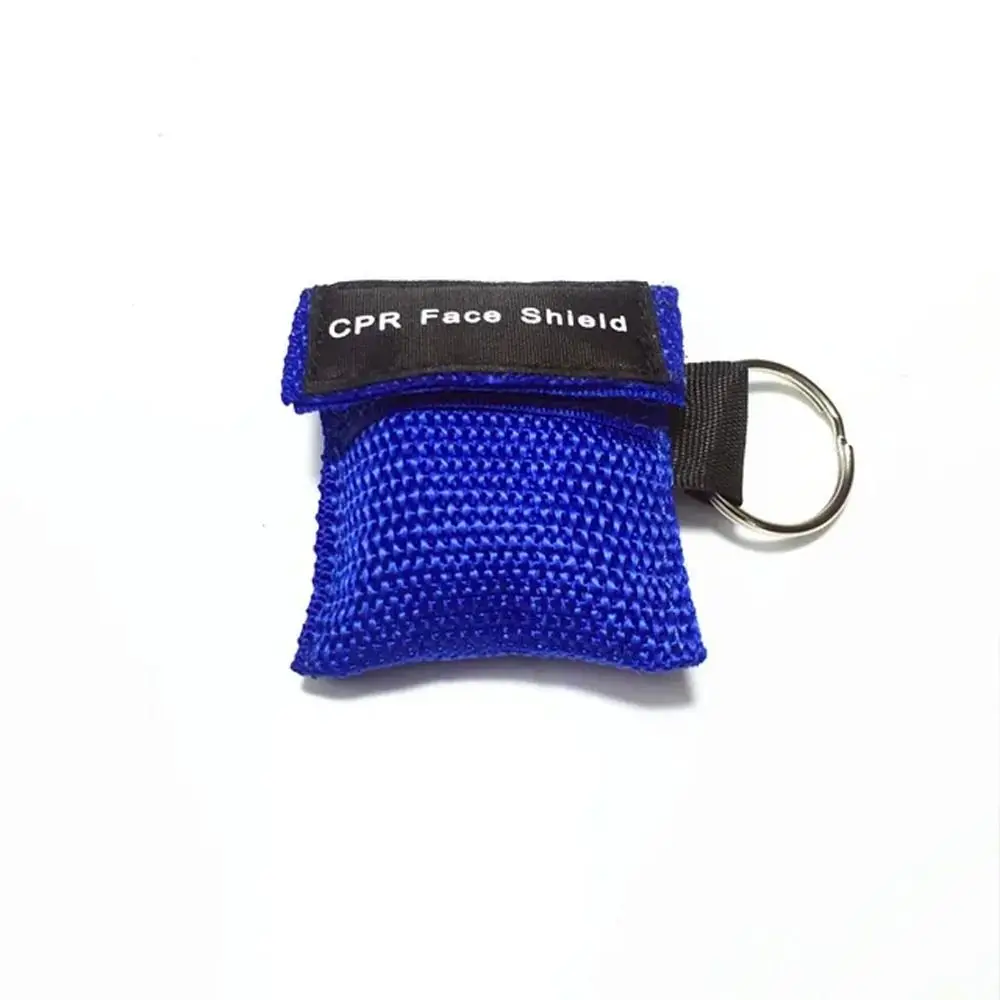Disposable CPR Mask One-way Valve Professional Emergency Face Shield Mouth Breath Keychain Ring Resuscitator Mask