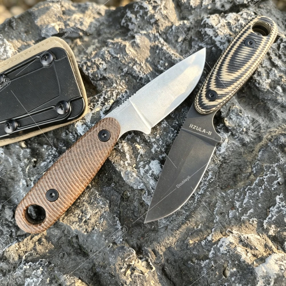 G10 Handle Rope Cutter Tool Camping Hiking Fishing Multi-functional Tool High-quality IZULA Compact Straight Knife with K Sheath
