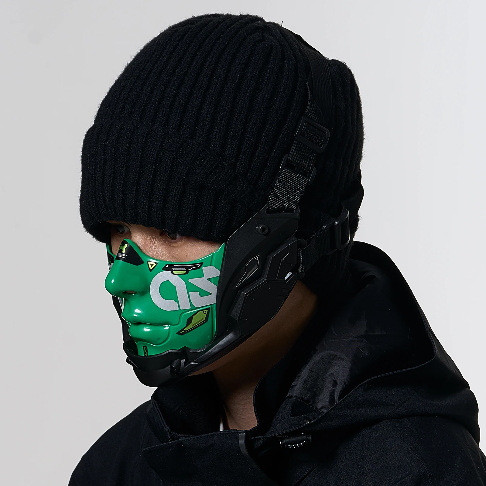 Maska Cyberpunk na Pół Twarzy  – Led Purge Mask Halloween recenzja i cena
