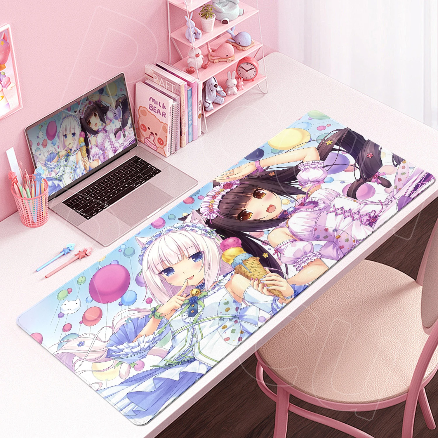 Large Size Anime Game Kawaii Nekopara Mause Pad Ultrafine Surface PC Desk Mat Durable Stitching Oficinas Accesorios Card Playmat