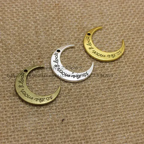  (20 pieces/lot) 27*30mm Vintage Metal Alloy Moon Cameo Letter Charms Jewelry Pendants Findings  T0326