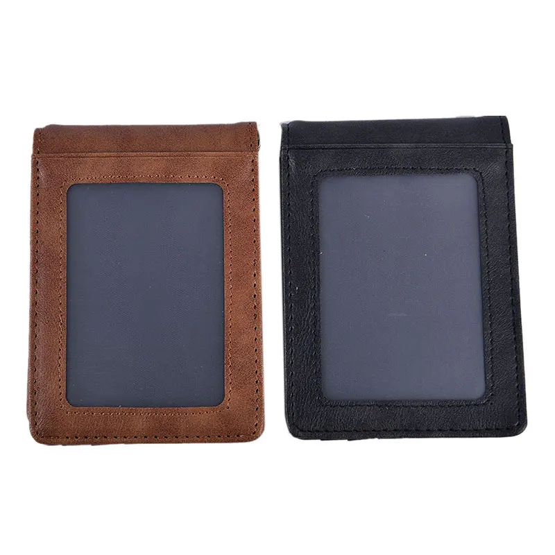 RFID Herren Leder Slim Bifold Geldklammer Brieftasche Vordertasche Kreditkartenhalter – Detail 5