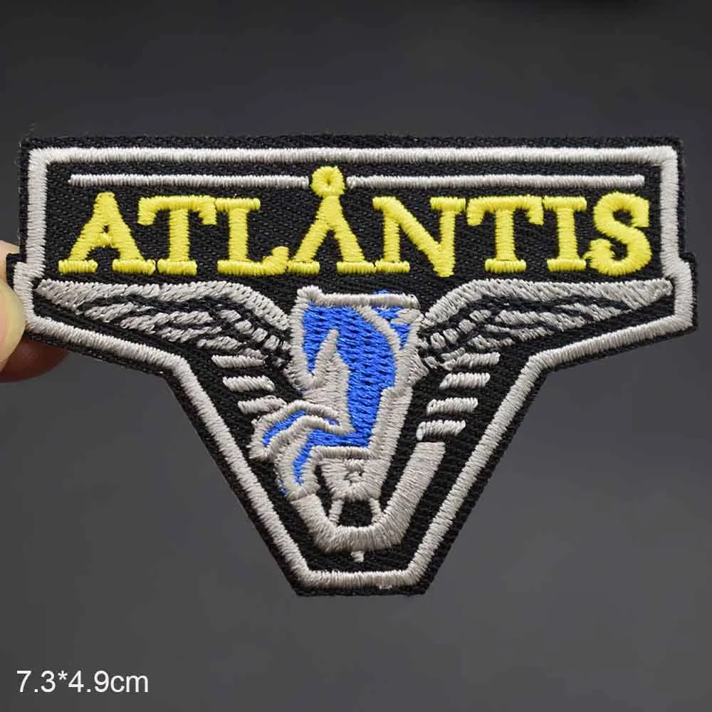 Atlantis The Lost Tales Land Iron On Embroidered Clothes Patches For Clothing Stickers Garment Apparel Accessories