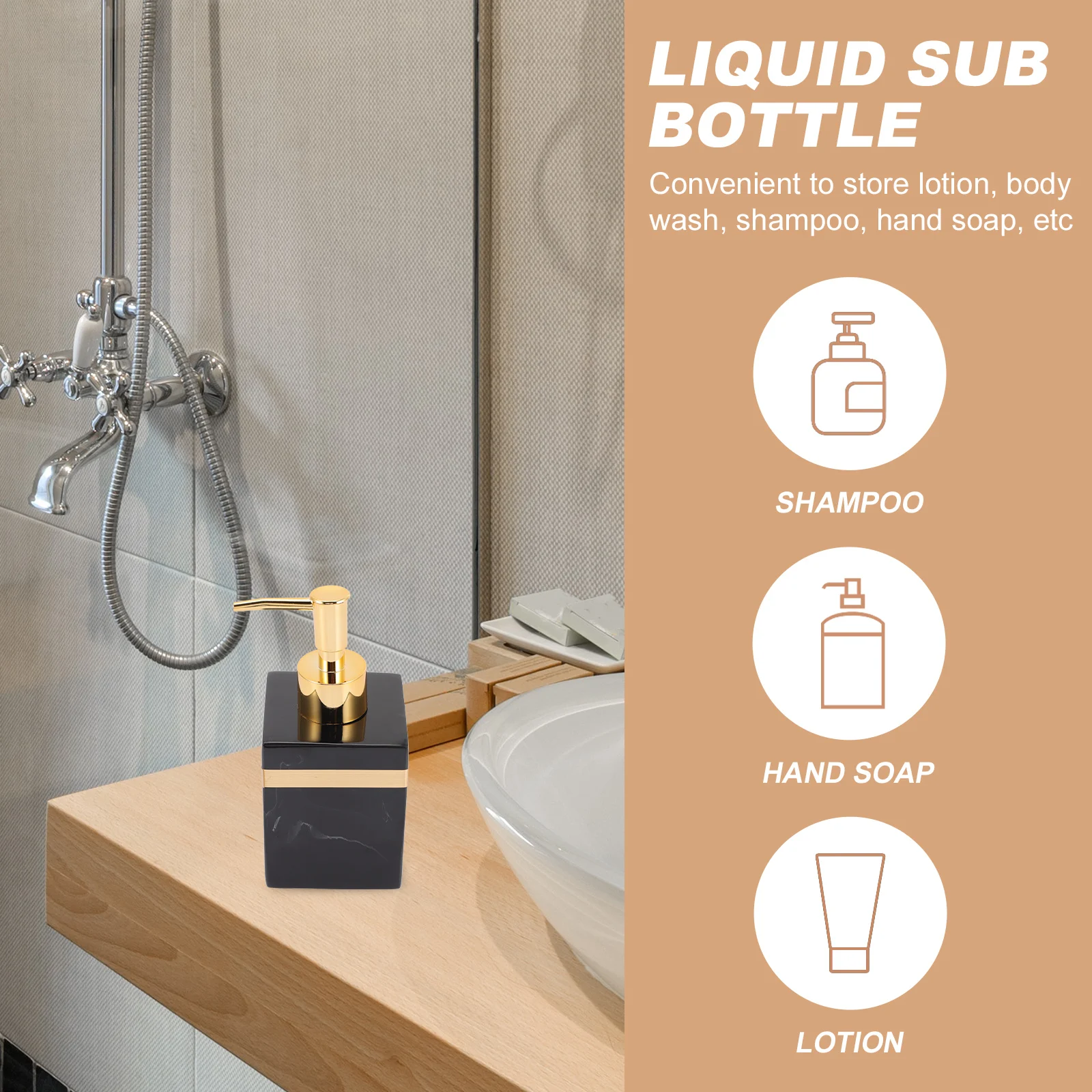 

Portable Resin Lotion Dispenser Shampoo Holder Shower Gel Bottle Body Wash Container Pump Soap Bottle For Bathroom Travel Hotel