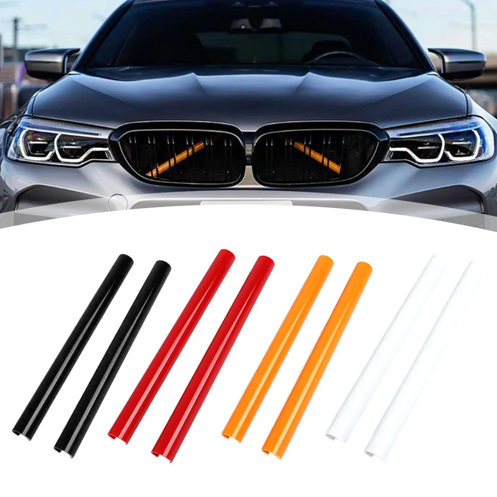 

2 вставки для передней решетки, вставки для автомобильной решетки, деталь для обновления из ПВХ, аксессуары для передней решетки для F12 для F11 для F10