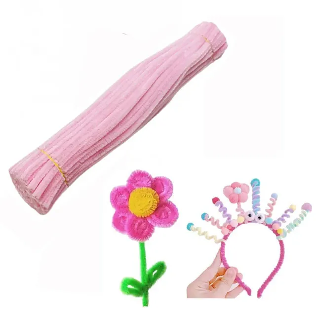 100 Stuks Twist Bar Chenille Stelen Aambeeld Draad Ambachtelijke Pijp Speelgoed Diy Strips Creatief Hobby Handgemaakt Materiaal Voor Diy Ambachtelijke Benodigdheden
