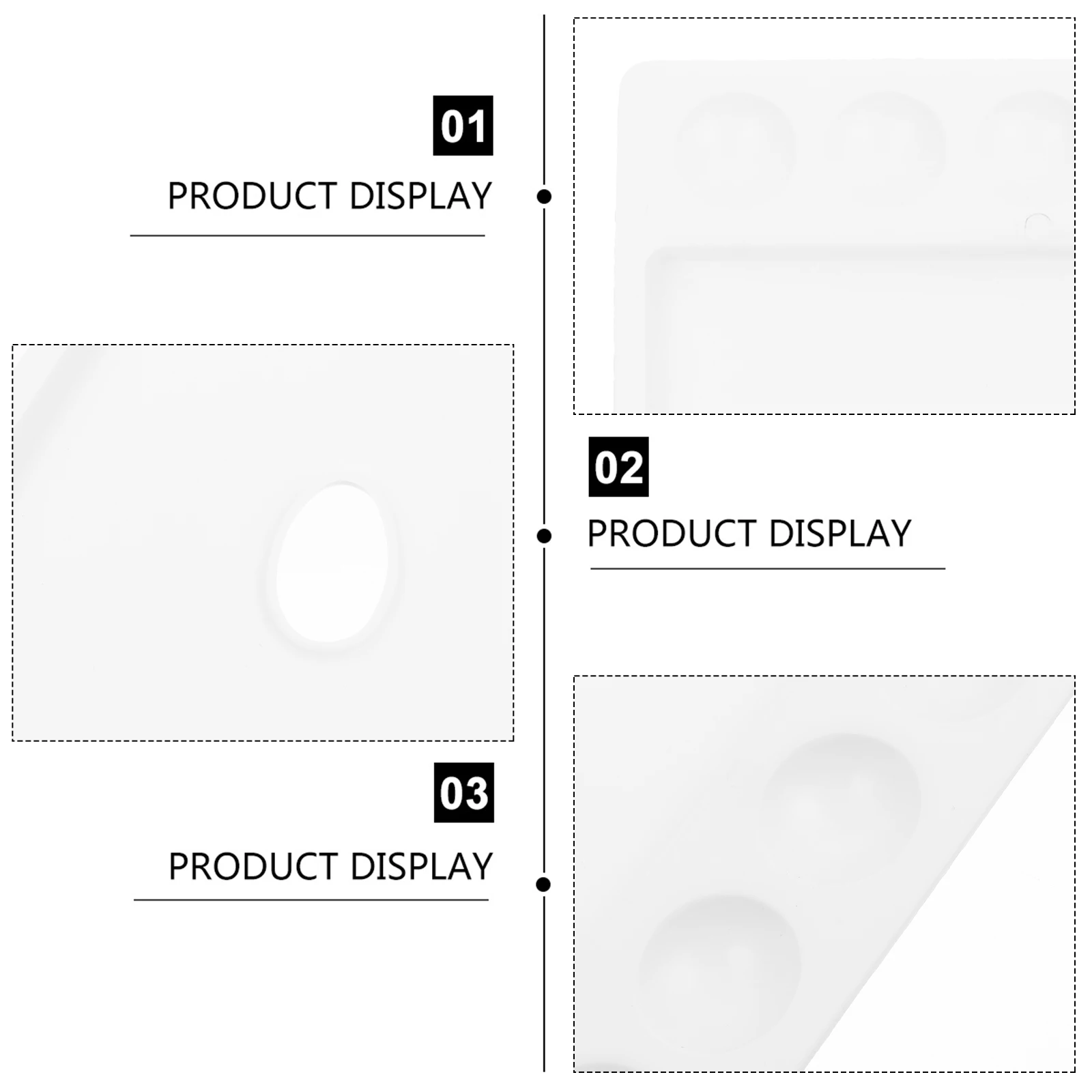 

3 Pcs Palette White Plastic DIY Board Diy Art Painting Board Pigment Trays Durable Easy Storage Watercolor Art Supplies