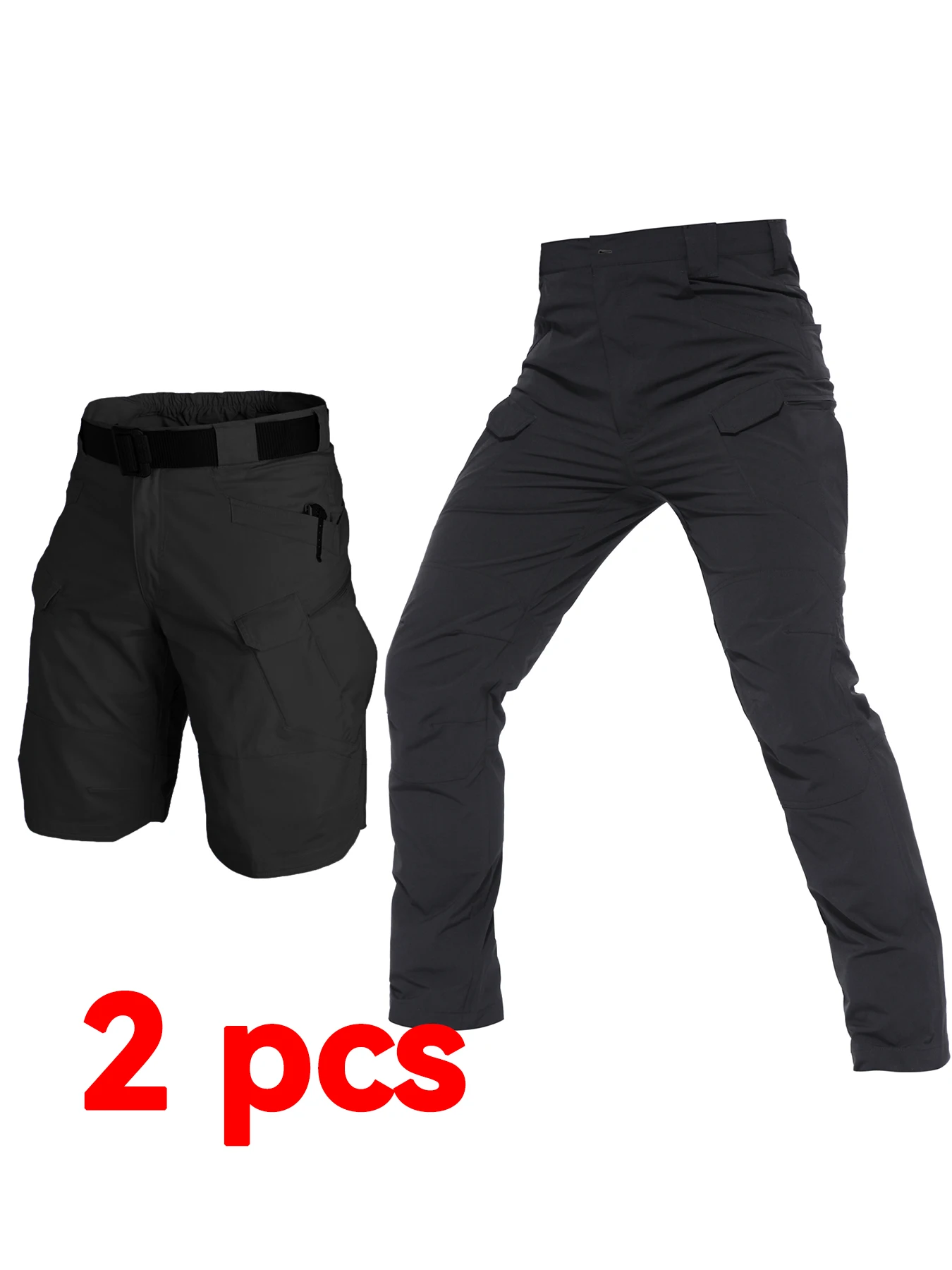 

Outdoor Casual Pants Mens Tactical Cargo Trousers New Multi-pocket Wear-Resistant Workwear 2pc Outdoor Fishing Hiking Pants Male