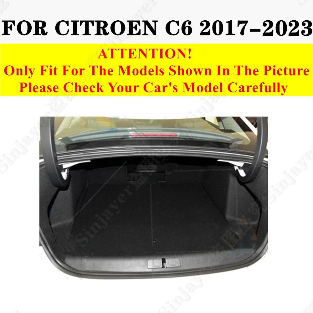 High Side Car trunk mat for Citroen C6 2023 2022 2021 20-2017 Tail Boot Luggage Pad Rear Cargo Liner Cover Interior Accessories