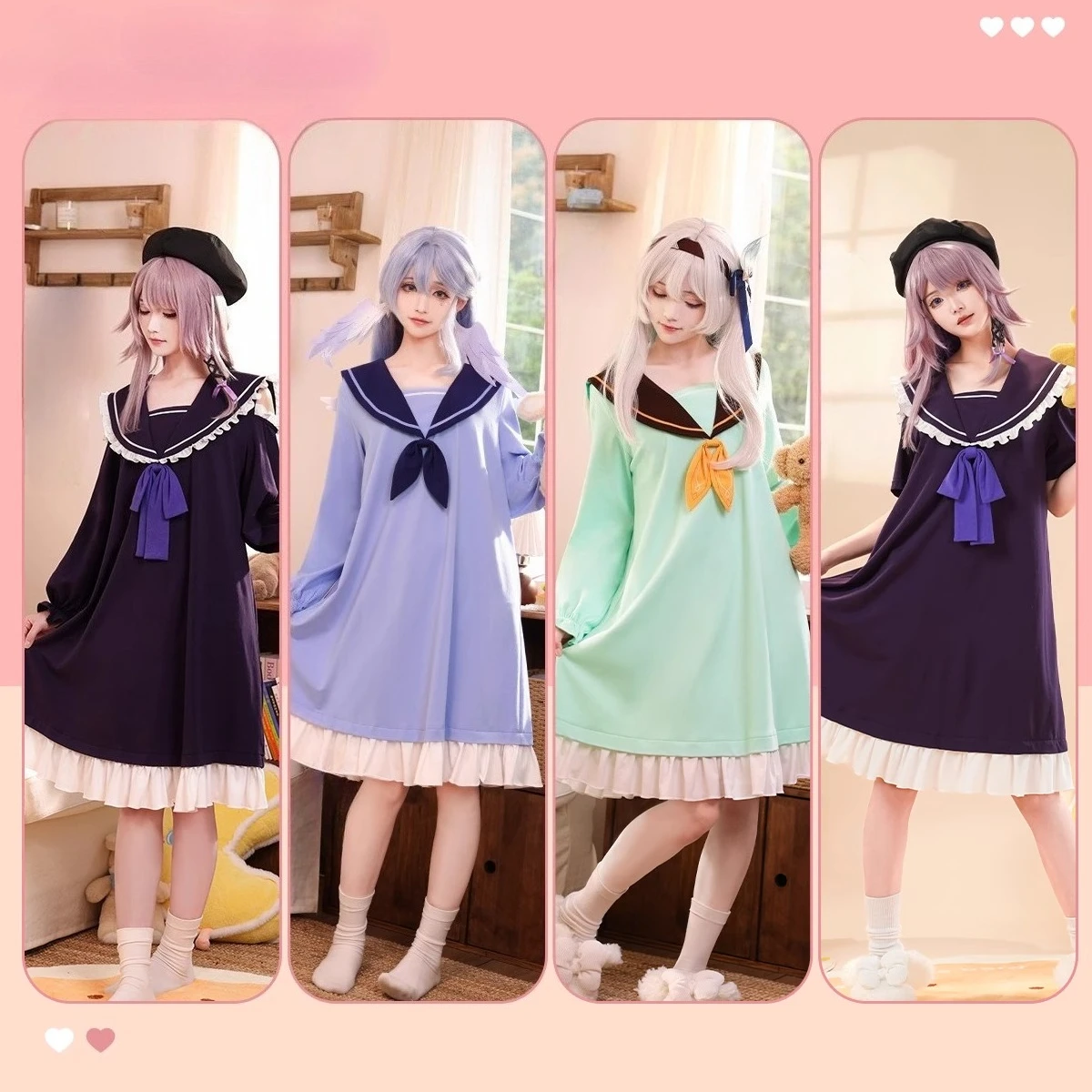

Honkai: Star Rail Robin Firefly The Herta Doujin Cosplay Costume Women Summer Cute Pajamas Night Dress