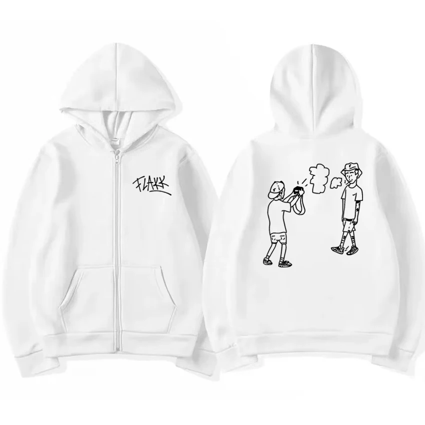 2025 Rapper Rels B Doppelseitig bedrucktes Album Grafiken Reißverschluss Streetwear Männer Frauen Harajuku Vintage Hoodie Unisex Fleecemäntel