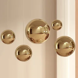Titanium Ball Pendant Hollow Ball Metal Ball Window Ceiling Decoration Shopping Mall Modern Living Room Decoration Accessories