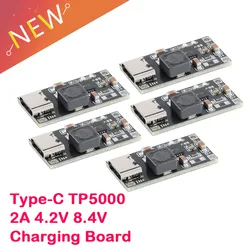 5Pcs/1pc TP5000 Charging Management Power Supply Module Board 2A Compatible 4.2V 8.4V Single and Double Lithium Batteries TYPE-C