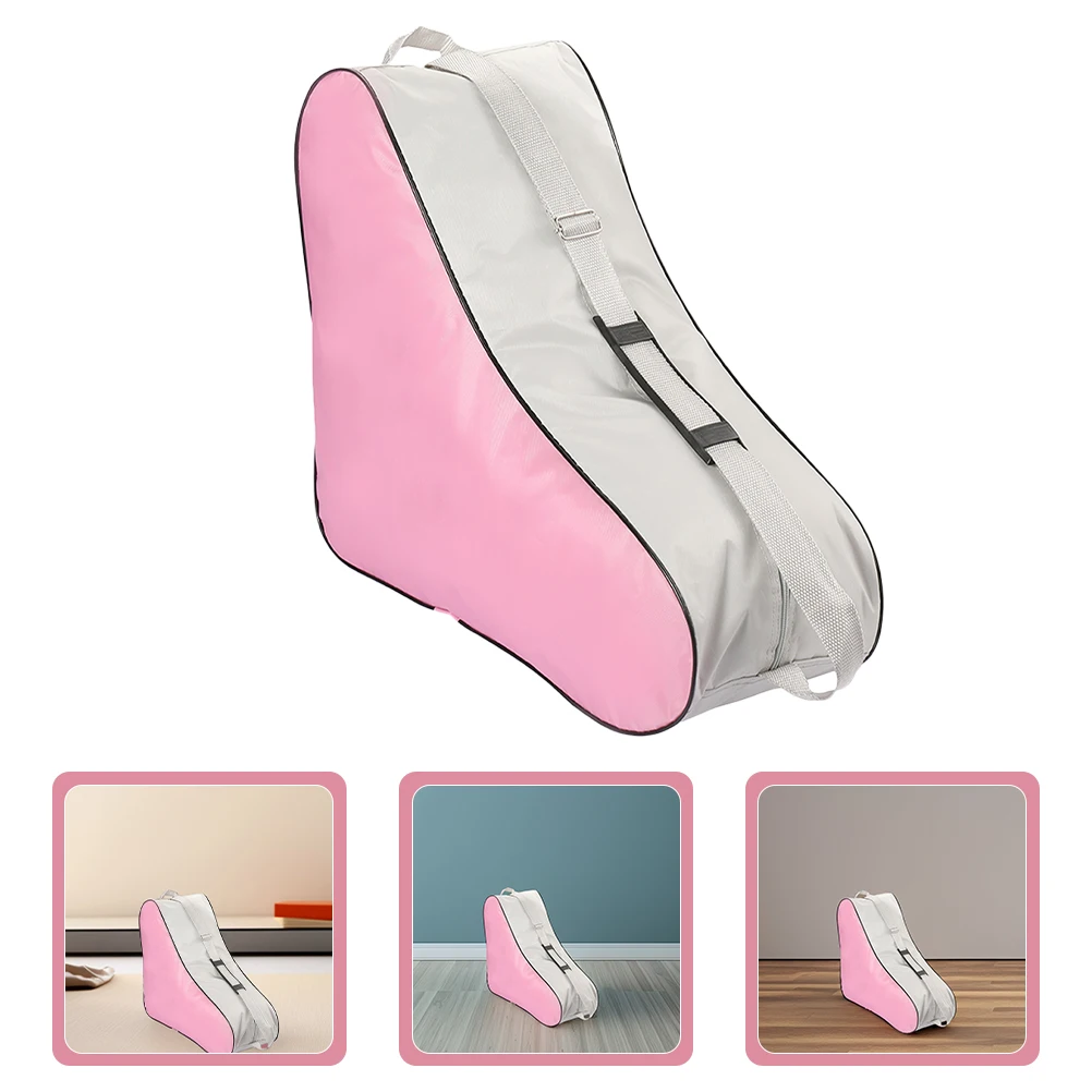 

1pc Roller Skate Bag Triangular Design Adjustable Strap Ice Skating Shoes Storage Case For Inline Figure Quad Skates Sport Tote