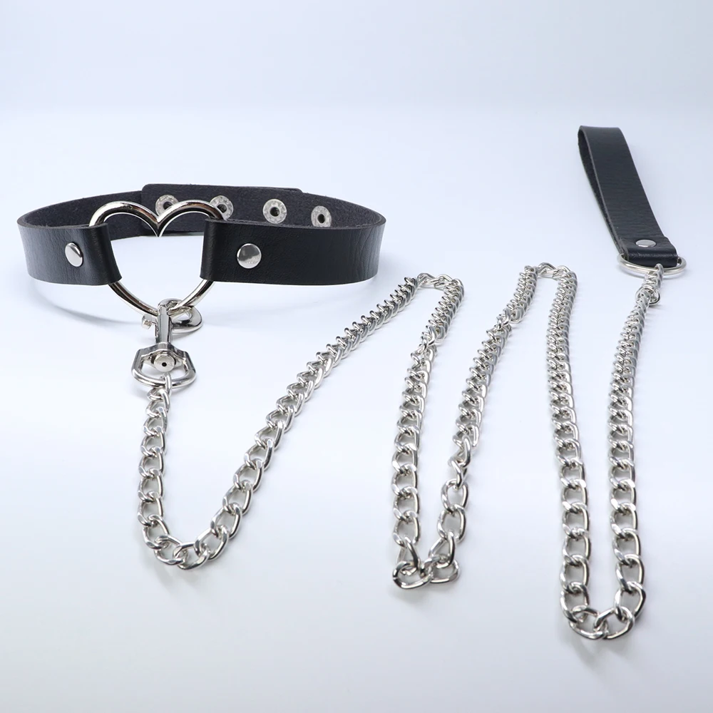 Bdsm بولي Leather الجلود المختنق مع سلسلة المقود النساء عبودية ربطة القوس فيونكة طوق الجلود الرقيق المثيرة طوق الخاضعة ناضجة الملحقات
