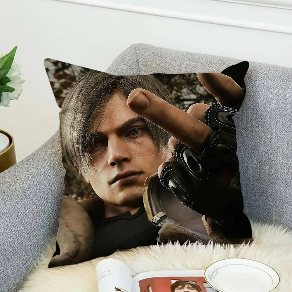 

Leon Kennedy Pillow Case Double-Sided Printing Cushion Cover 45x45 Decorative Cushions Sofa Home Decor Soft Pillowcase