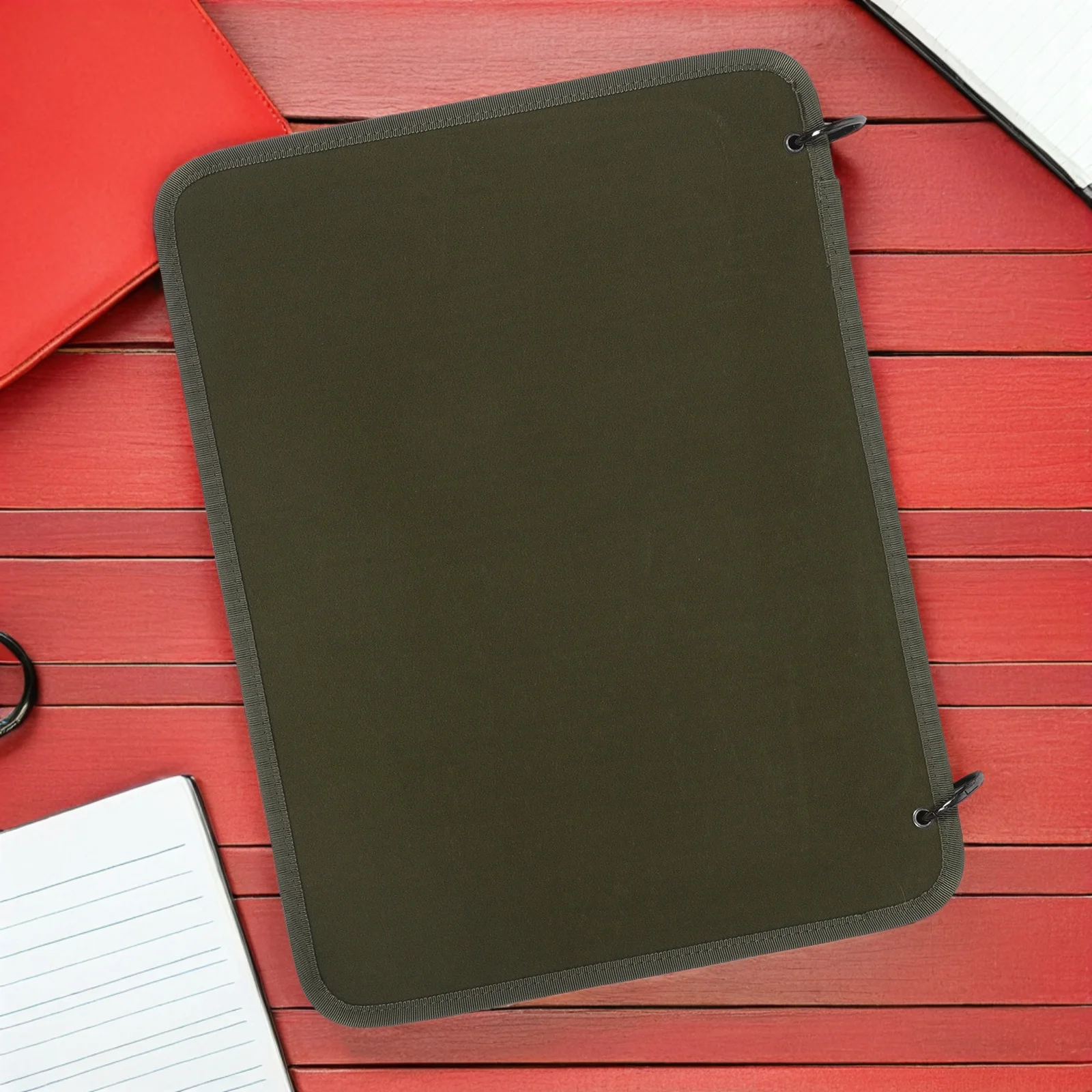 

Patch Display Board Flip-Page Badge Book Binding Rings 16.5x12.6inch Olive Green Portable Patch Collection Organizer Badge