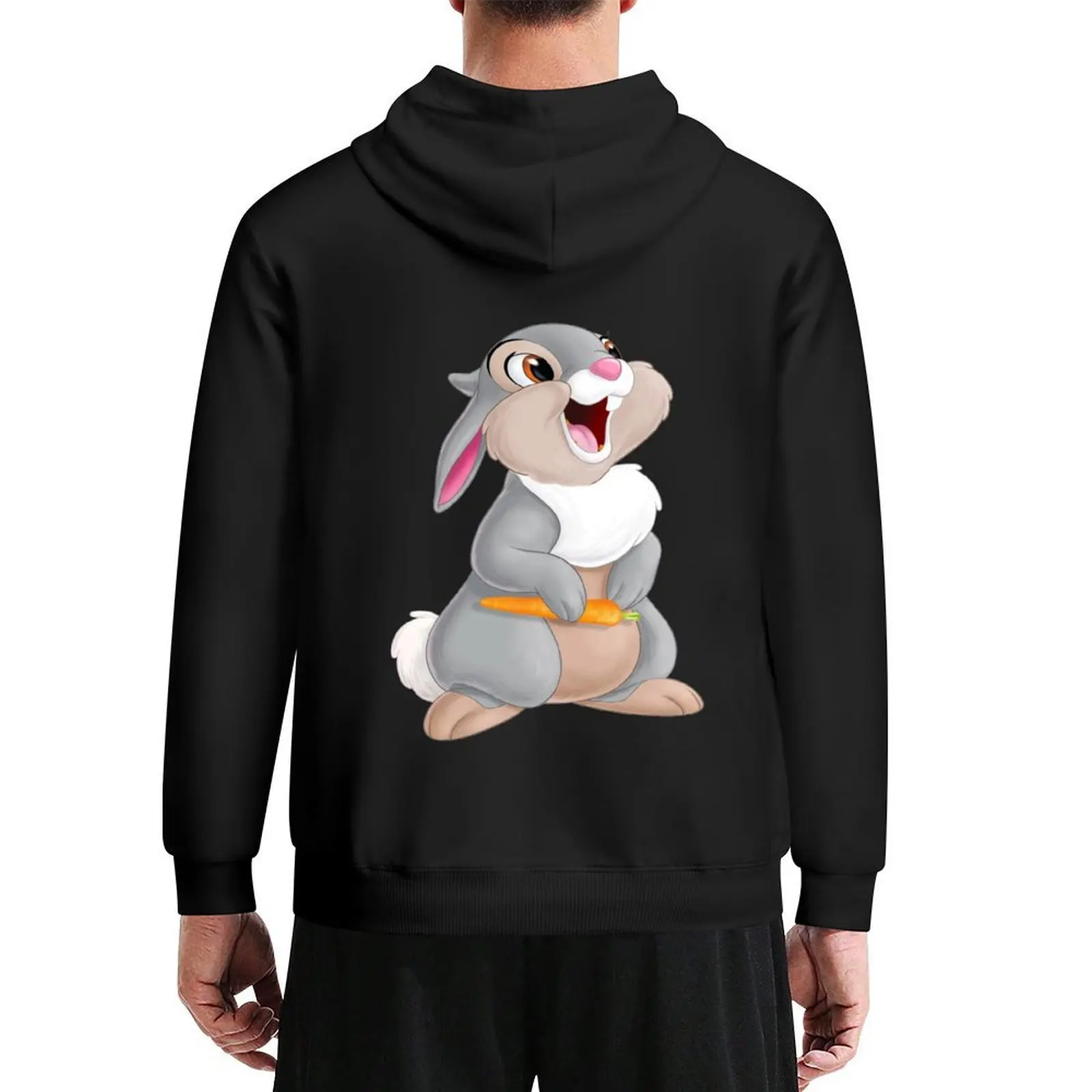 

Thumper rabbit eating carrot Hoodie anime clothes mens clothing male clothes mens clothes hoodie for men