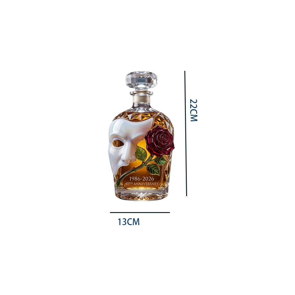Creative Mask Style Glass Wine Bottle, Novelty Decor Bottle for Halloween Party Bar Tabletop Ornament Home Decoration