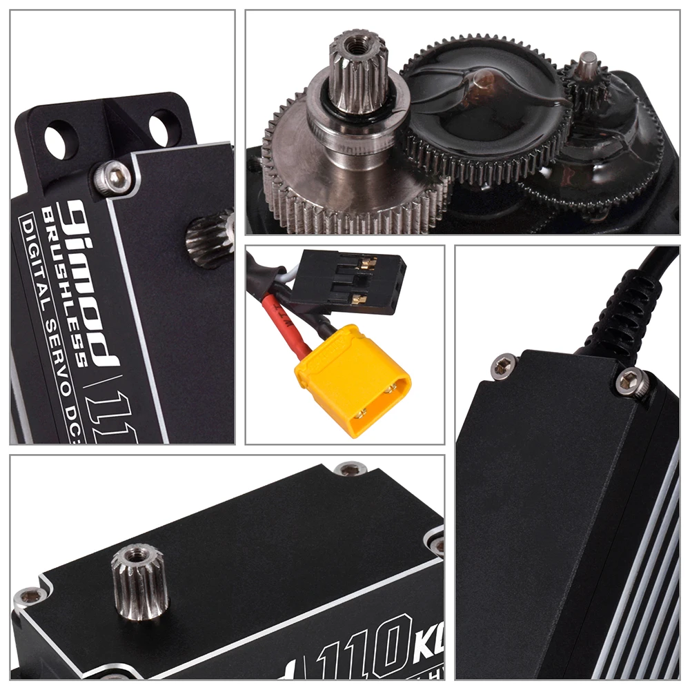 9IMOD Digital Servo 110Kg High Torque Brushless Motor HV 10-15V Metal Gear with 15T Servo Horn for 1/5 RC Car Robot DIY