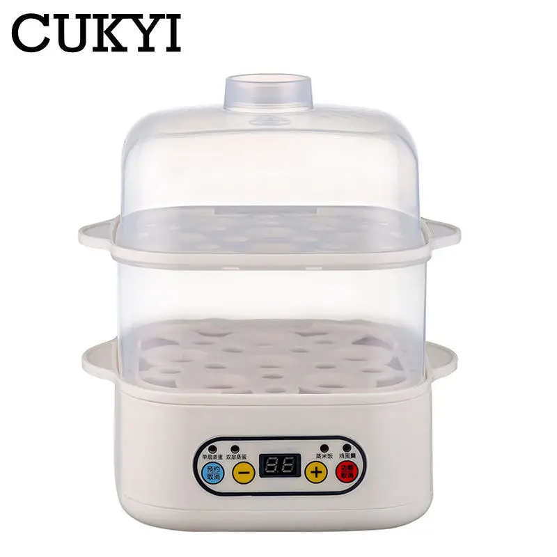 Mini Food Steamer Multi-layer combination Egg Boiler Food Warmer Rice cooker Dry burning Prevention Auto-off Eggtart making Tool