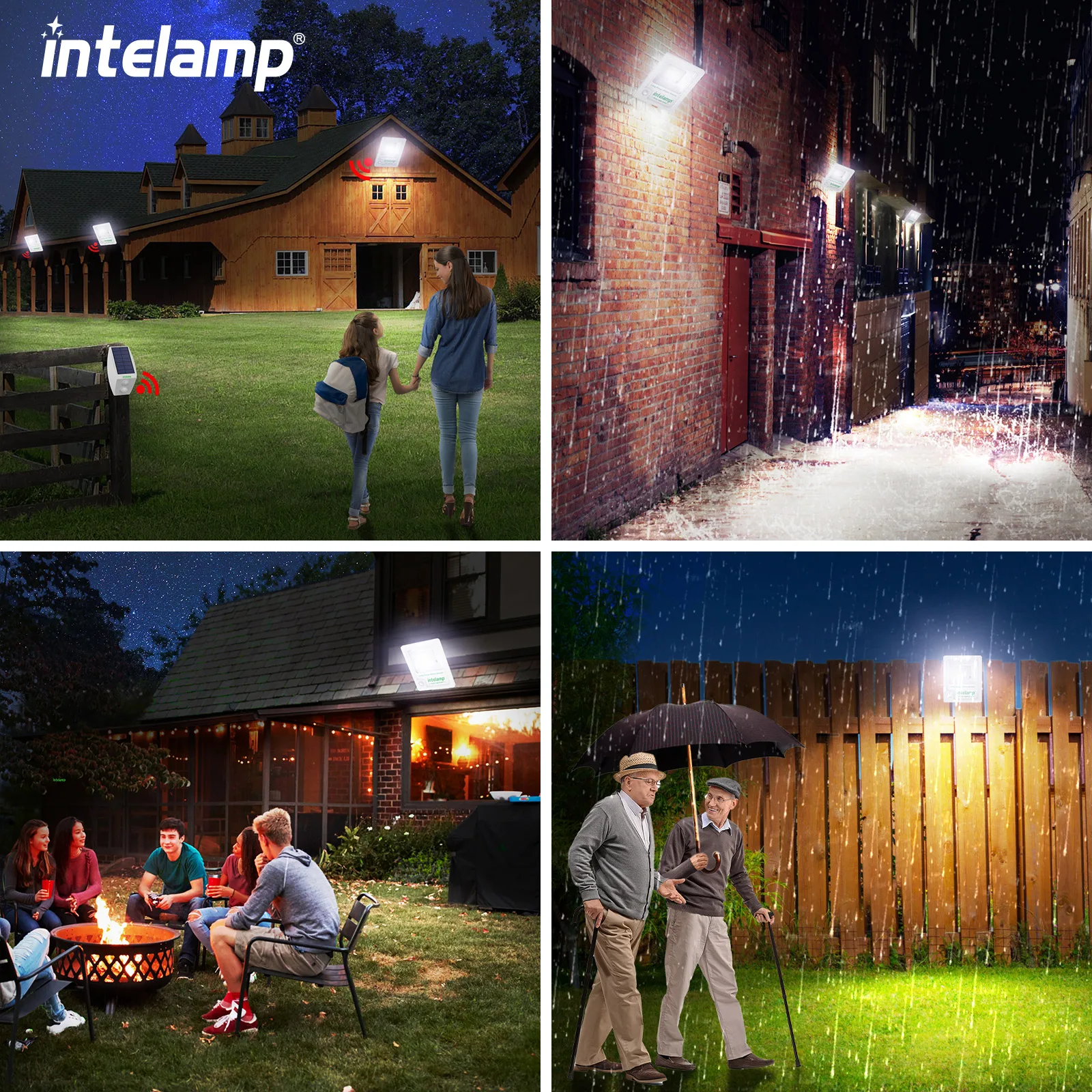 Solar Light Outdoor Motion Sensor Flood Security Lamp With Remote Control Powered Wall Lights Dusk to Dawn Garden Porch Farm