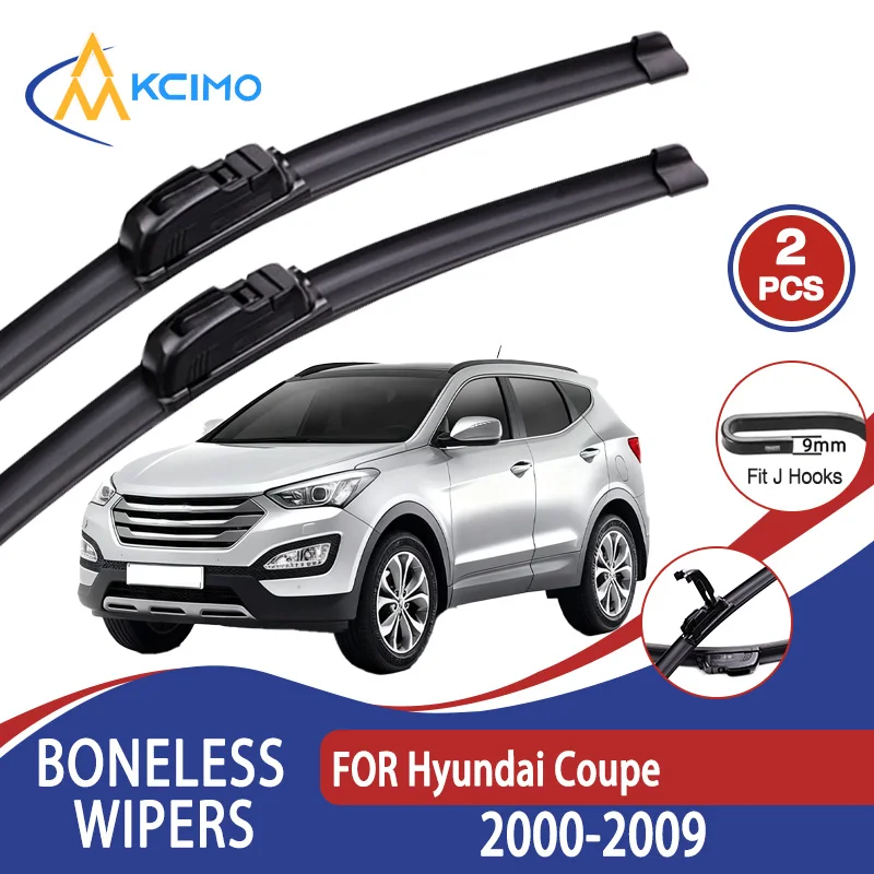 

For Hyundai Coupe 2000-2009 Car Wiper U-type Soft Rubber Boneless Wiper HD Quiet Durable Automotive Wiper 21"+18"