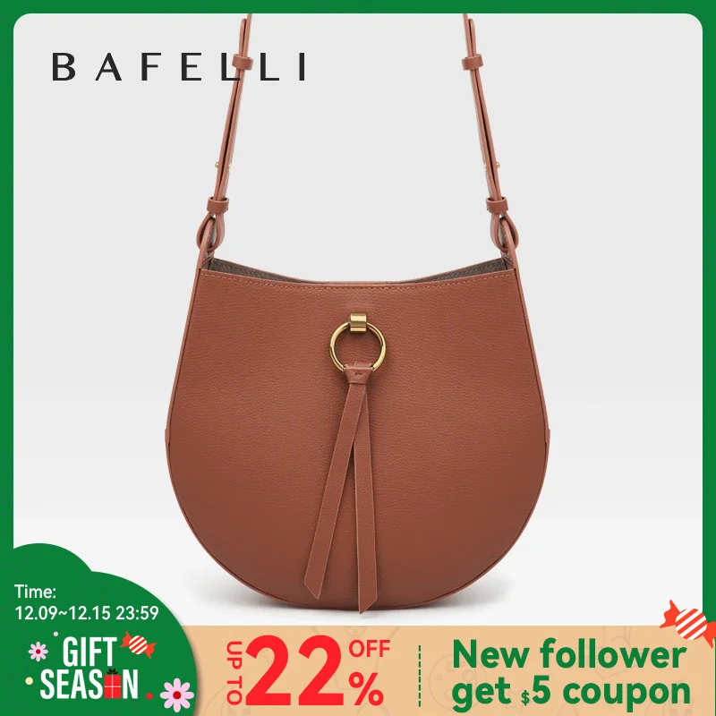 BAFELLI-Bolso clásico de cuero para mujer, mochila de hombro femenina, Estilo VINTAGE, RETRO, 2023