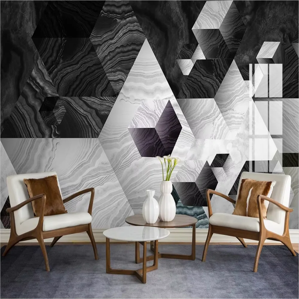 

custom European geometric marble Wall Paper Photo mural Wallpapers Living Room Bedroom Papel De Parede Sala home decor