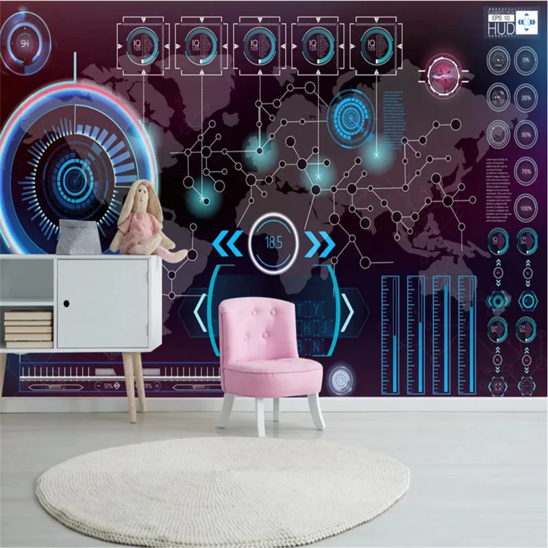 

Modern Technology Sense Wall Paper 3D Instrument Circuit Diagram Industrial Decor Background Mural Wallpapers for Walls 3D