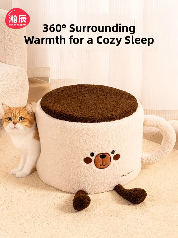 

Warm Detachable House All Seasons Closed Sle nip Se Dog Bed Comfortable Cozy Tent for Winter Universal Size