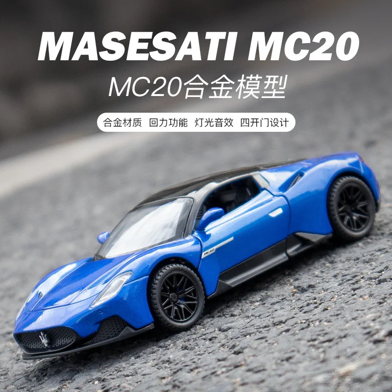 

1:32 Free Shipping Diecast Alloy Model Car Maserati MC20 Supercar Metal Racing Vehicles Gift For Children Toy Car For Boys