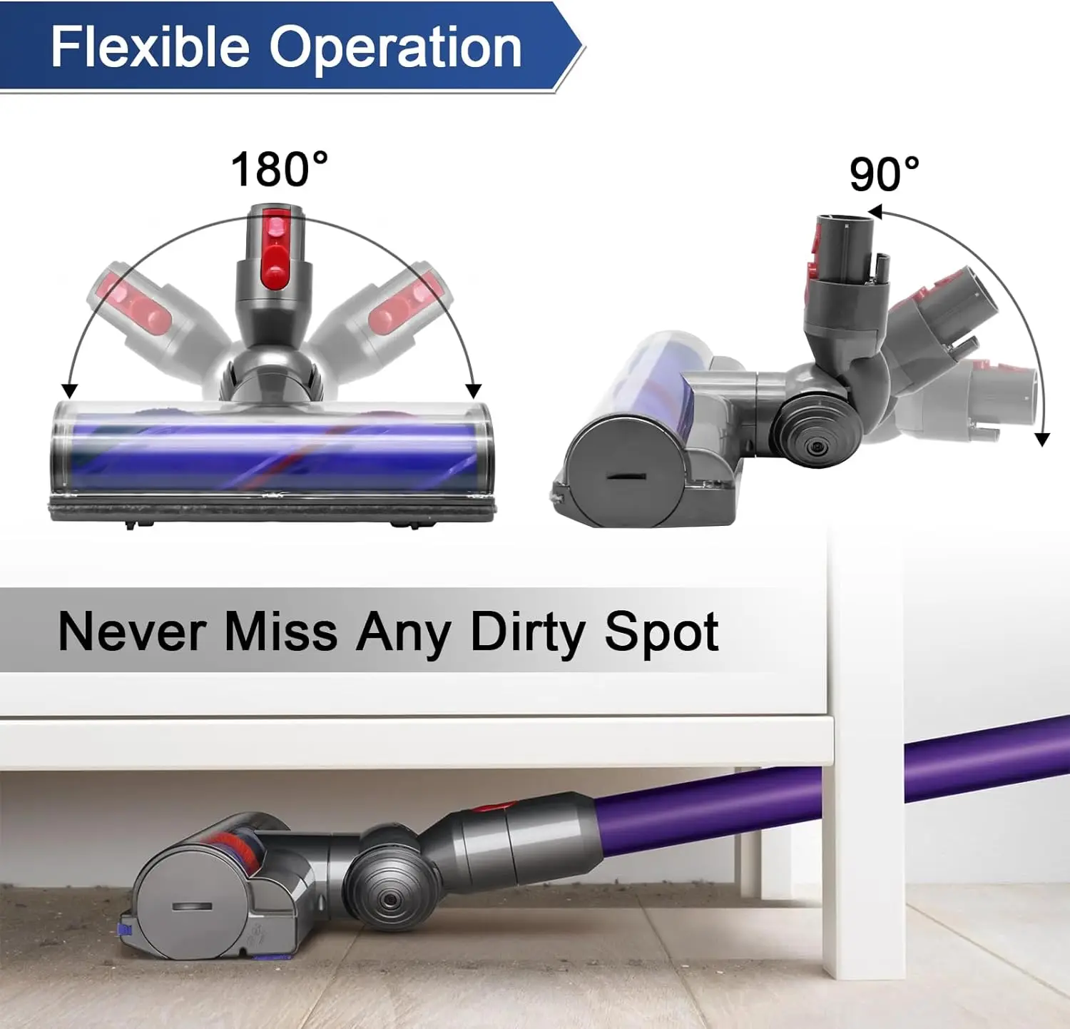 Electric Direct Dirve Vacuum Head for Dyson V7 V8 V10 V11 V15 Hardwood Floor Attachment Bristle Roller Brush Parts