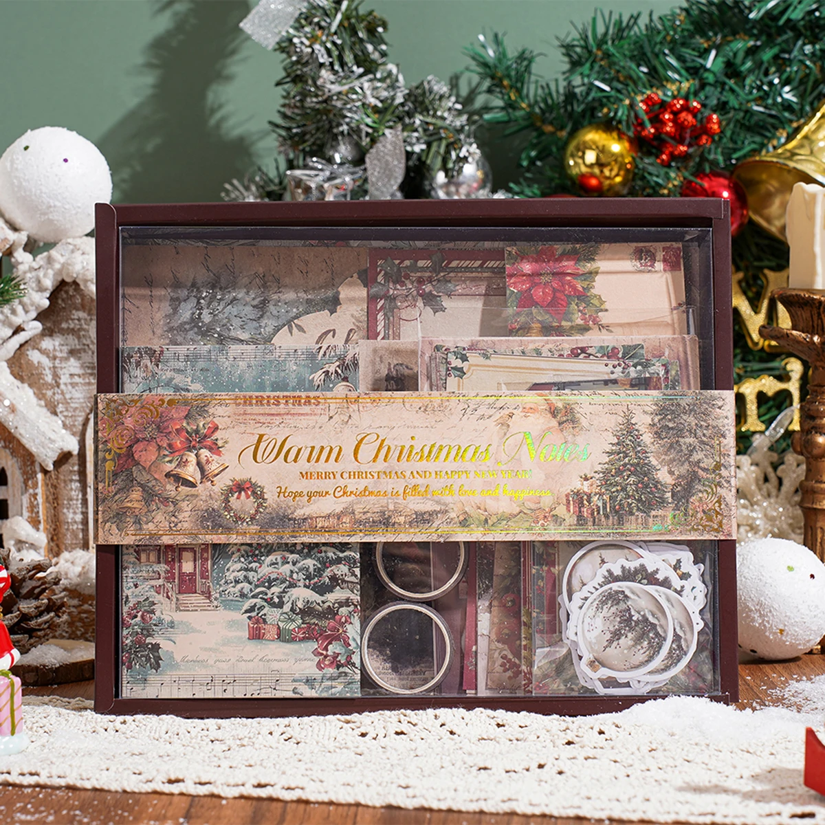 

Рождественский подарочный набор из 1 предмета, включая блокнот, наклейки, открытки, наклейки, крафт-бумага, лента и другие наборы из нескольких предметов