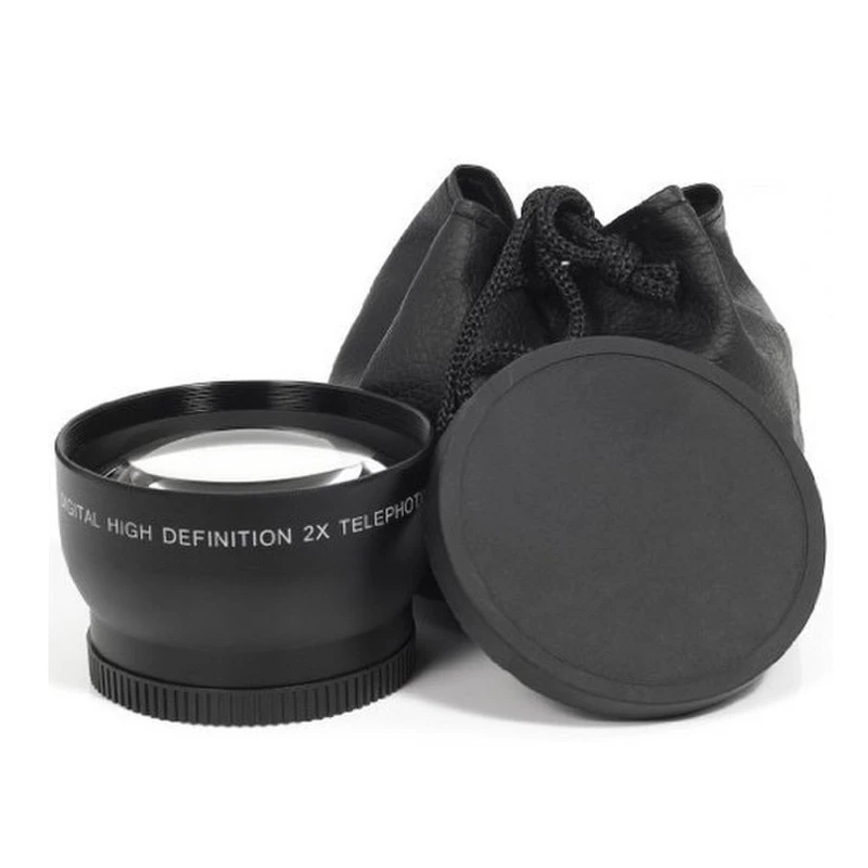 2.0X 52mm High Definition Telephoto Lens with Front & Rear Lens Cap for D7100 D5200 D5100 D3100 D90 D60 Cameras