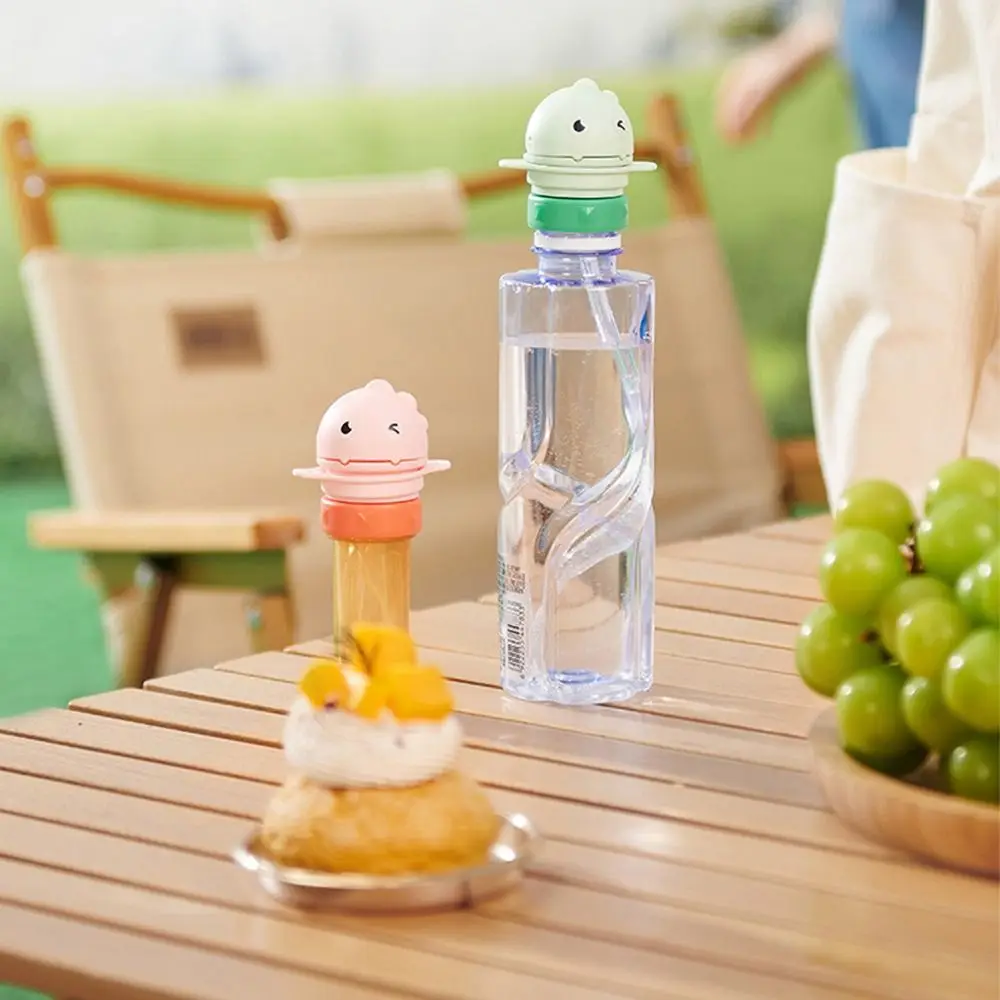 

Cartoon Dinosaur Baby Water Bottle Cap Silicone Straw 2 in1 Bottle Replacement Lid Twist Cover Cap Straw Lid