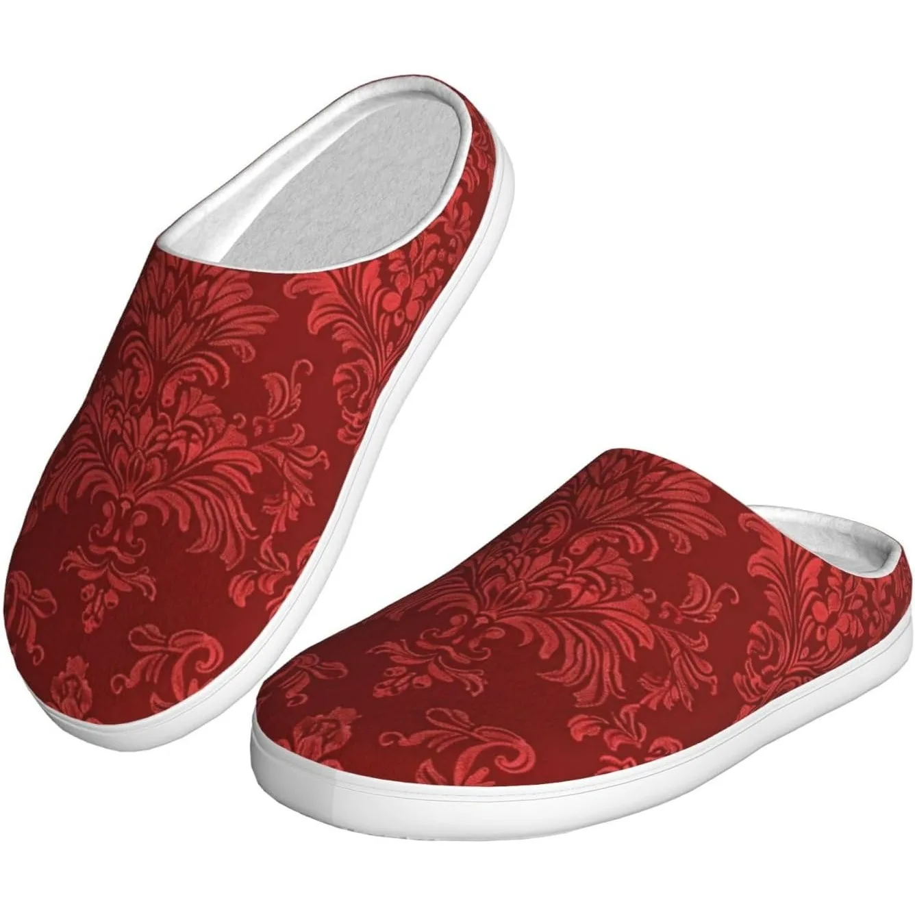 

Burgundy Women’s Cozy Slippers Soft Cotton Indoor & Outdoor House Slippers With Anti-Slip Sole