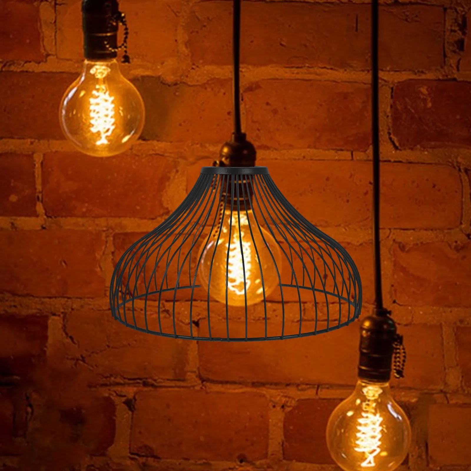 

Vintage Metal Cage Lamp Shade Industrial Pendant Lampshade Decorative Hanging Light Shade Replacement for Ceiling Porch Light