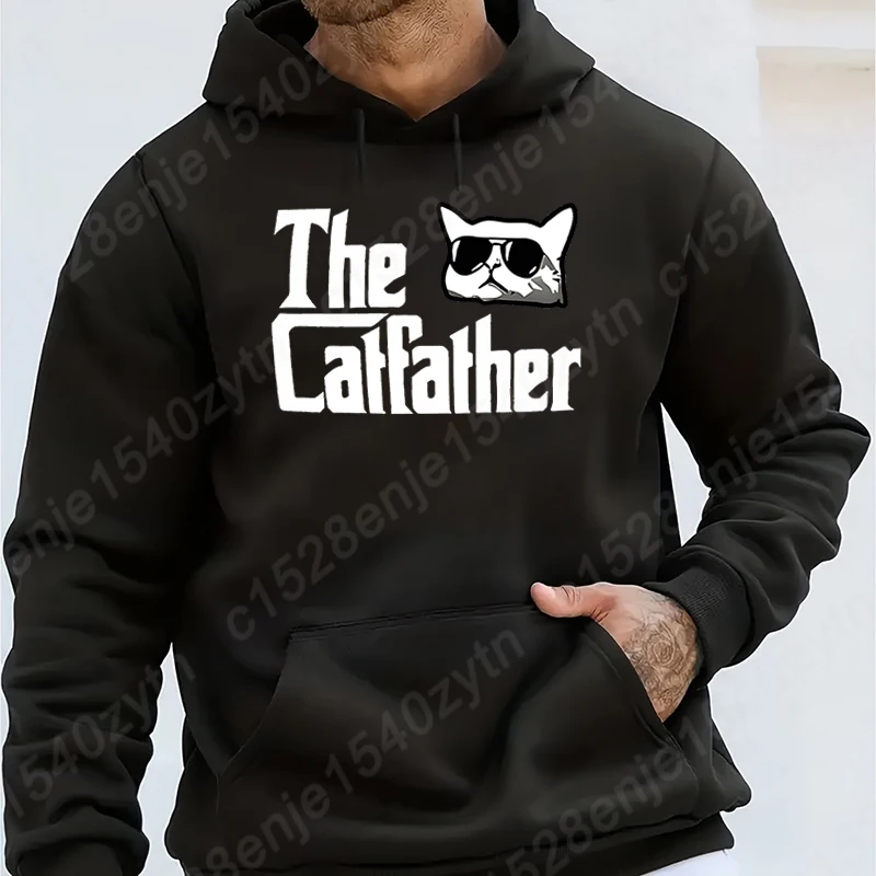 The Catfather Graphic Hooded Hoodie Hot Selling Men's Clothes Cool Soft Autumn Winter Sweatshirts Men Long Sleeve Pullovers Tops