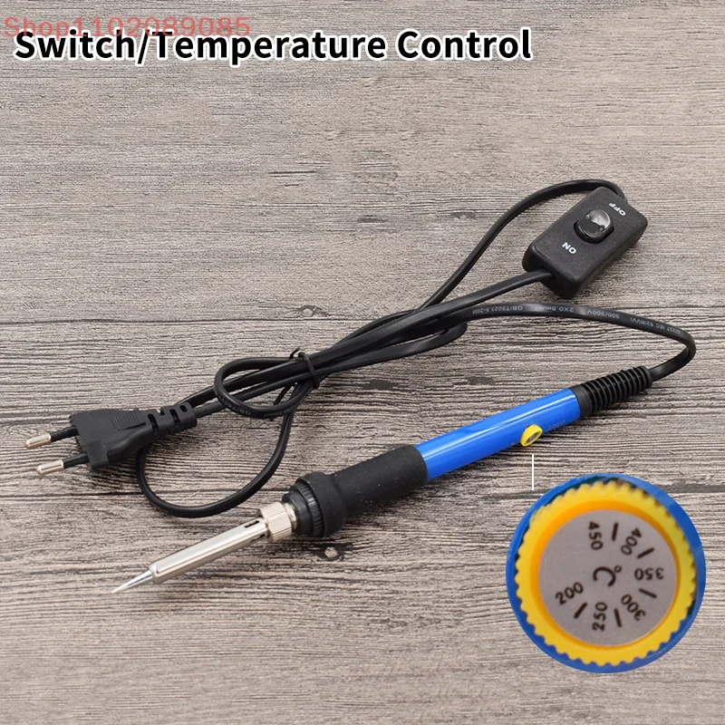 Adjustable Temperature Electric Soldering Iron With Control Switch 220V 110V Welding Solder Rework Station Heat Pencil Tips