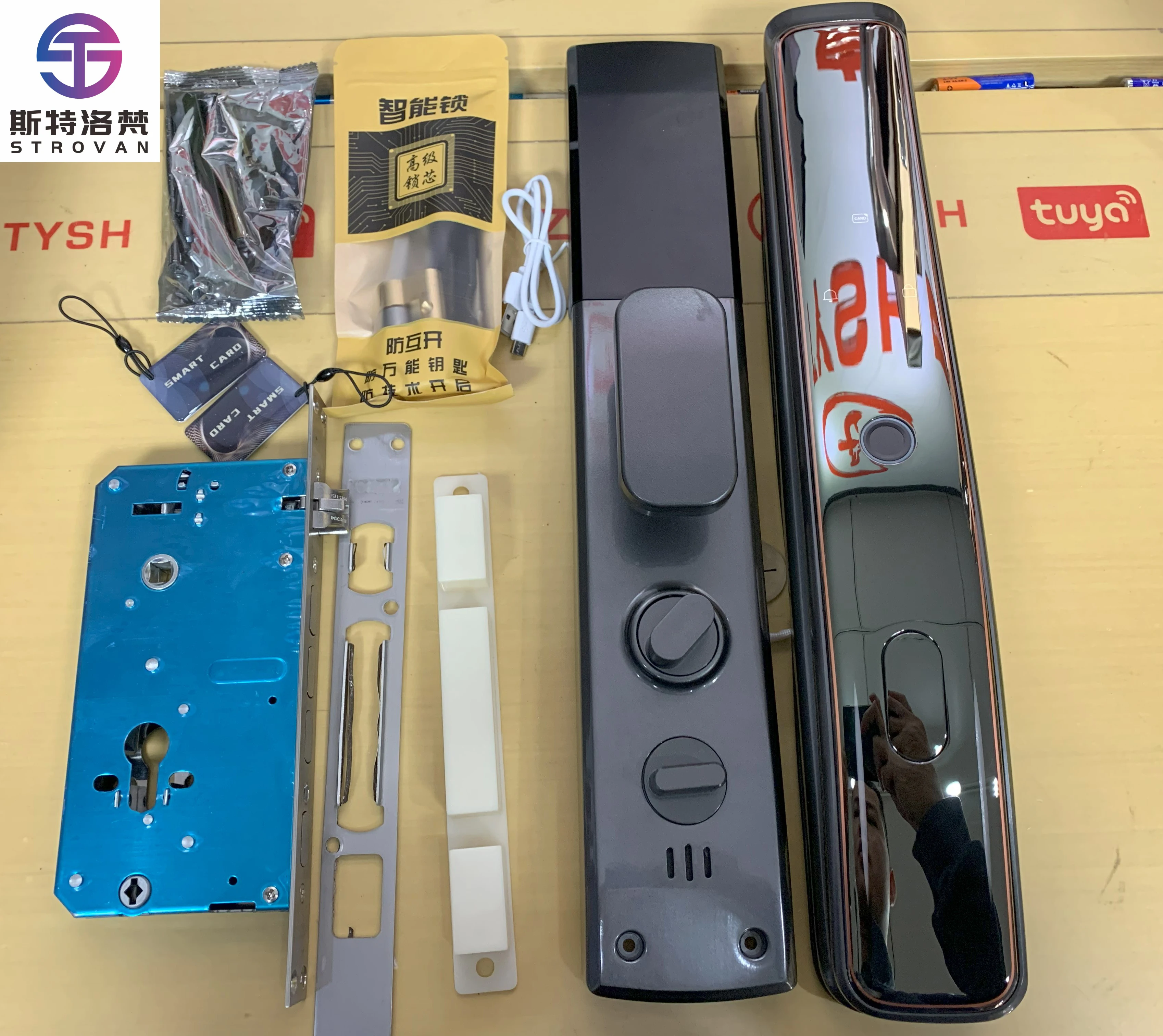 STLF 야외 스마트 도어락 와이파이 앱 스마트 도어락 알루미늄 지문 홈 디지털 핸들 투야 스마트 도어락