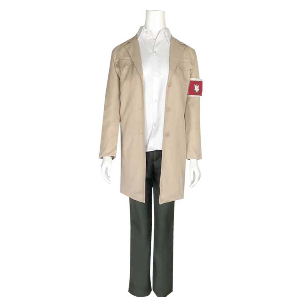 

Attack on Titan Long Trench Coat Aldians Rainer Eren Jaeger Cosplay Costume Marley Uniform