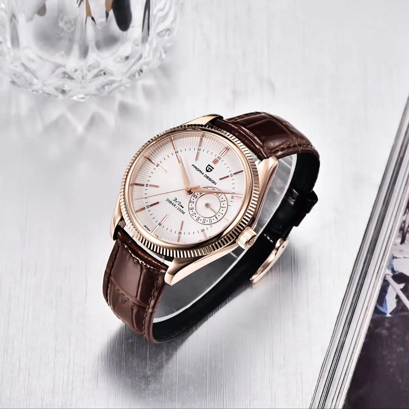 Pagani Design New VH65 Top Brand Men's 20bar Waterproof Clock Sapphire Leather Mechanical Second Walking Quartz Watch limited - view 4